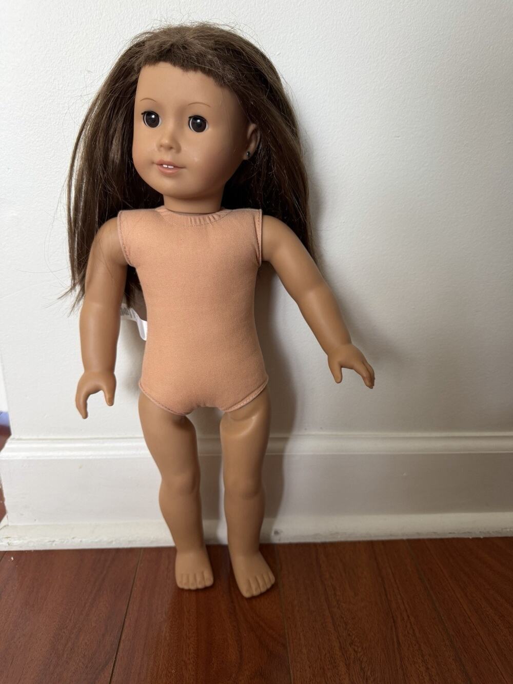 American Girl Truly Me 18” Doll Brown Eyes Earrings Brown Hair (was cut) clean